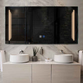 LED Spiegel Rechteckig | Touch-Schalter | Anti-Beschlag-Funktion | Warmweißes Licht - Reyze Seria Salono Model 8